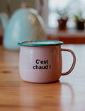 Tasse Émaillée Style Retro "C'est chaud !"